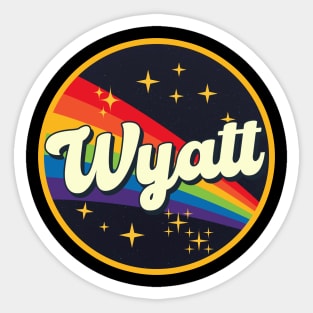 Wyatt // Rainbow In Space Vintage Style Sticker